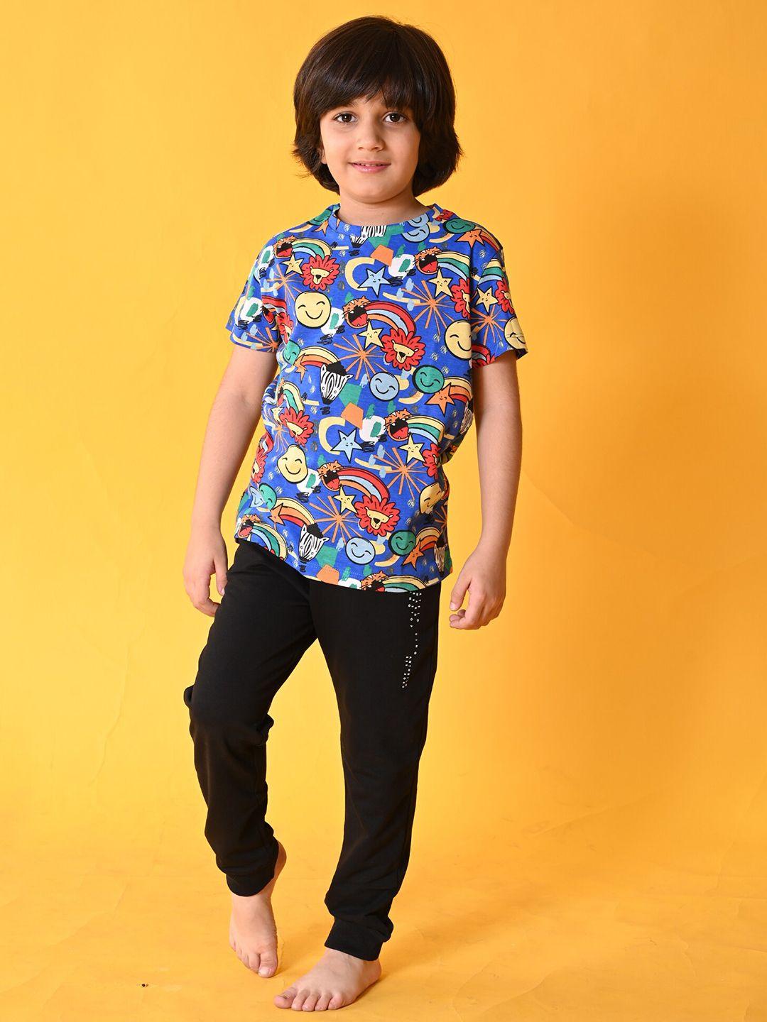 anthrilo boys printed t-shirt with trouser set