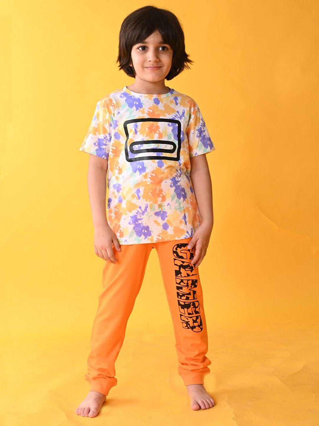 anthrilo boys printed t-shirt with trouser set