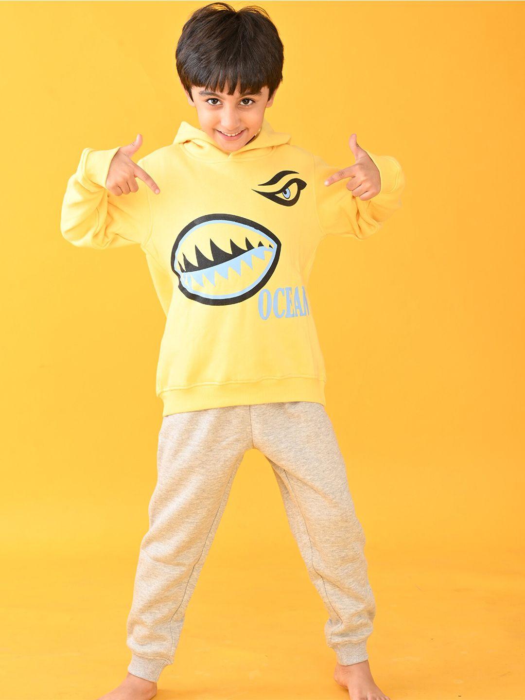 anthrilo boys shark printed hooded sweatshirt with joggers