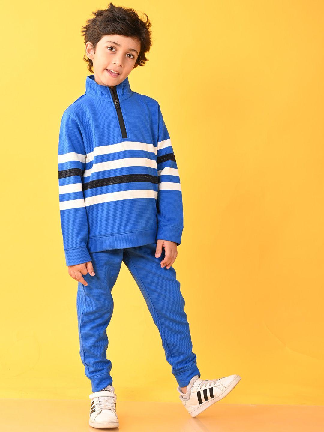 anthrilo boys striped fleece t-shirt with jogger