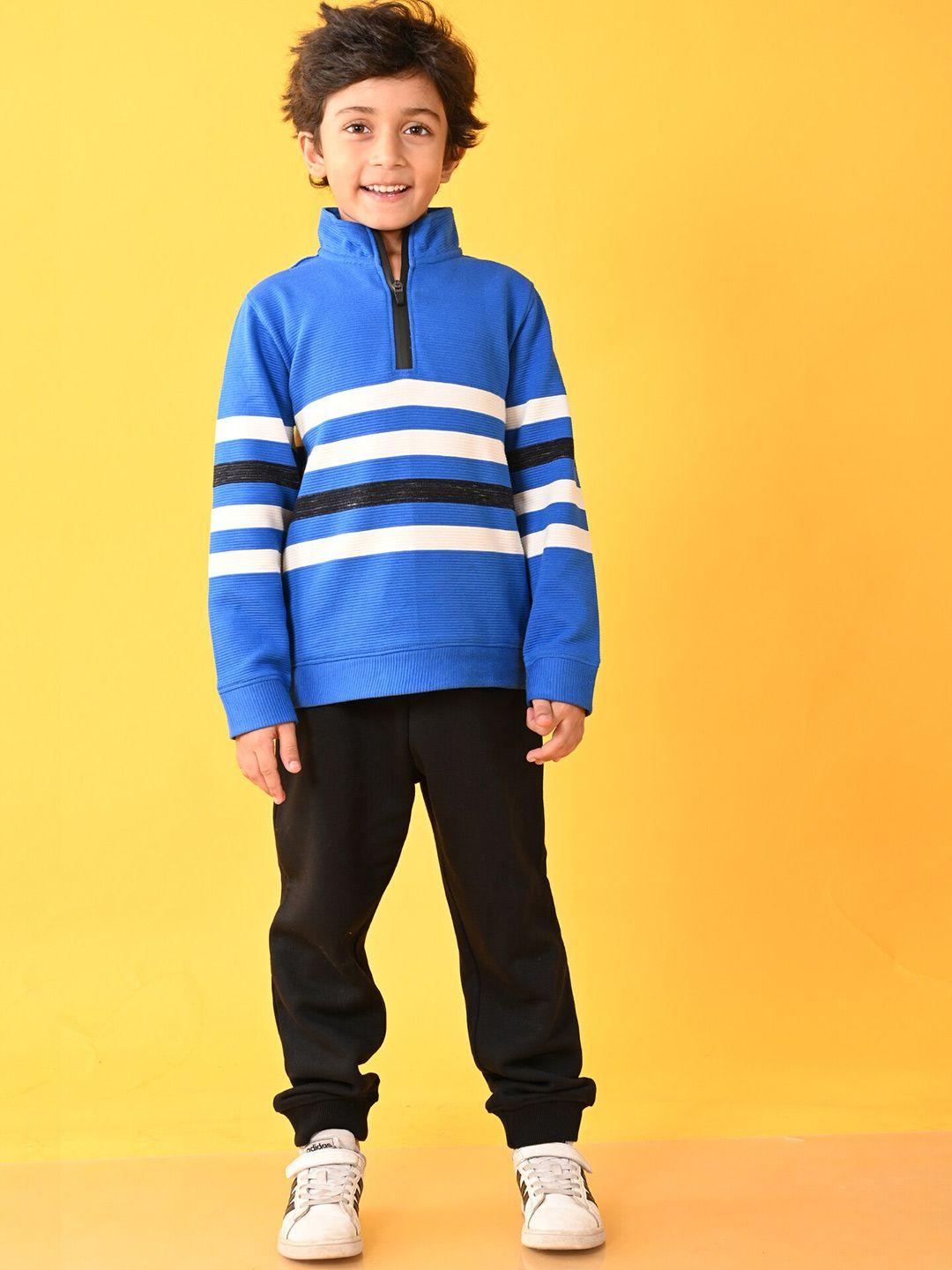 anthrilo boys striped high neck t-shirt with trousers