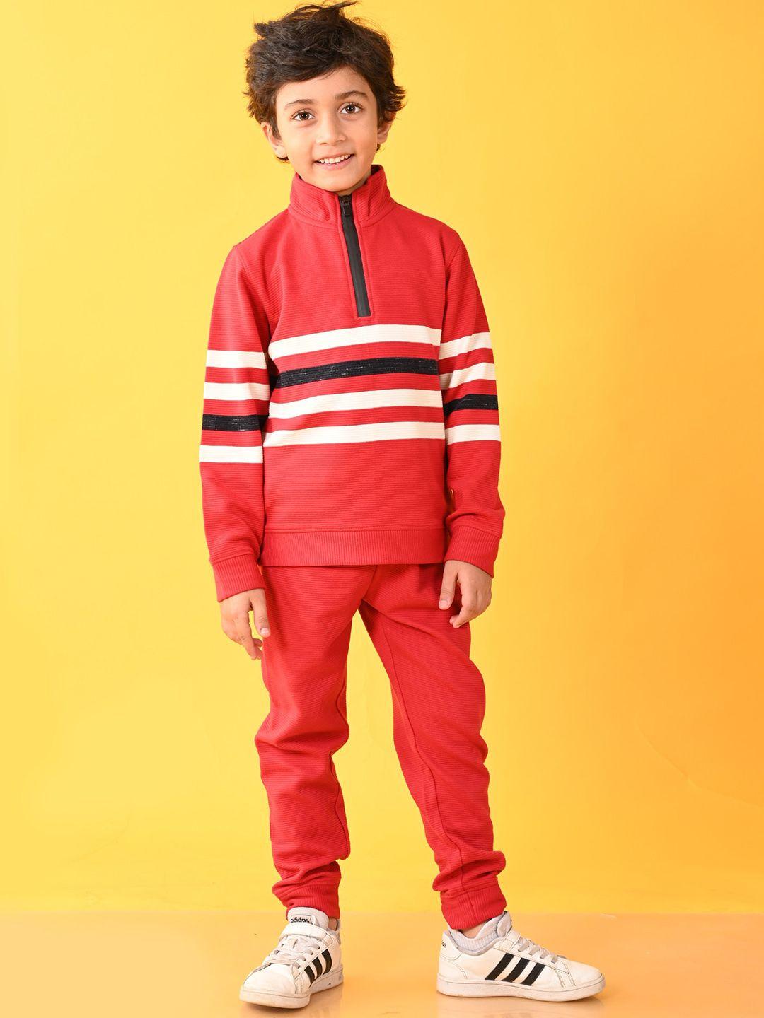 anthrilo boys striped high neck t-shirt with trousers