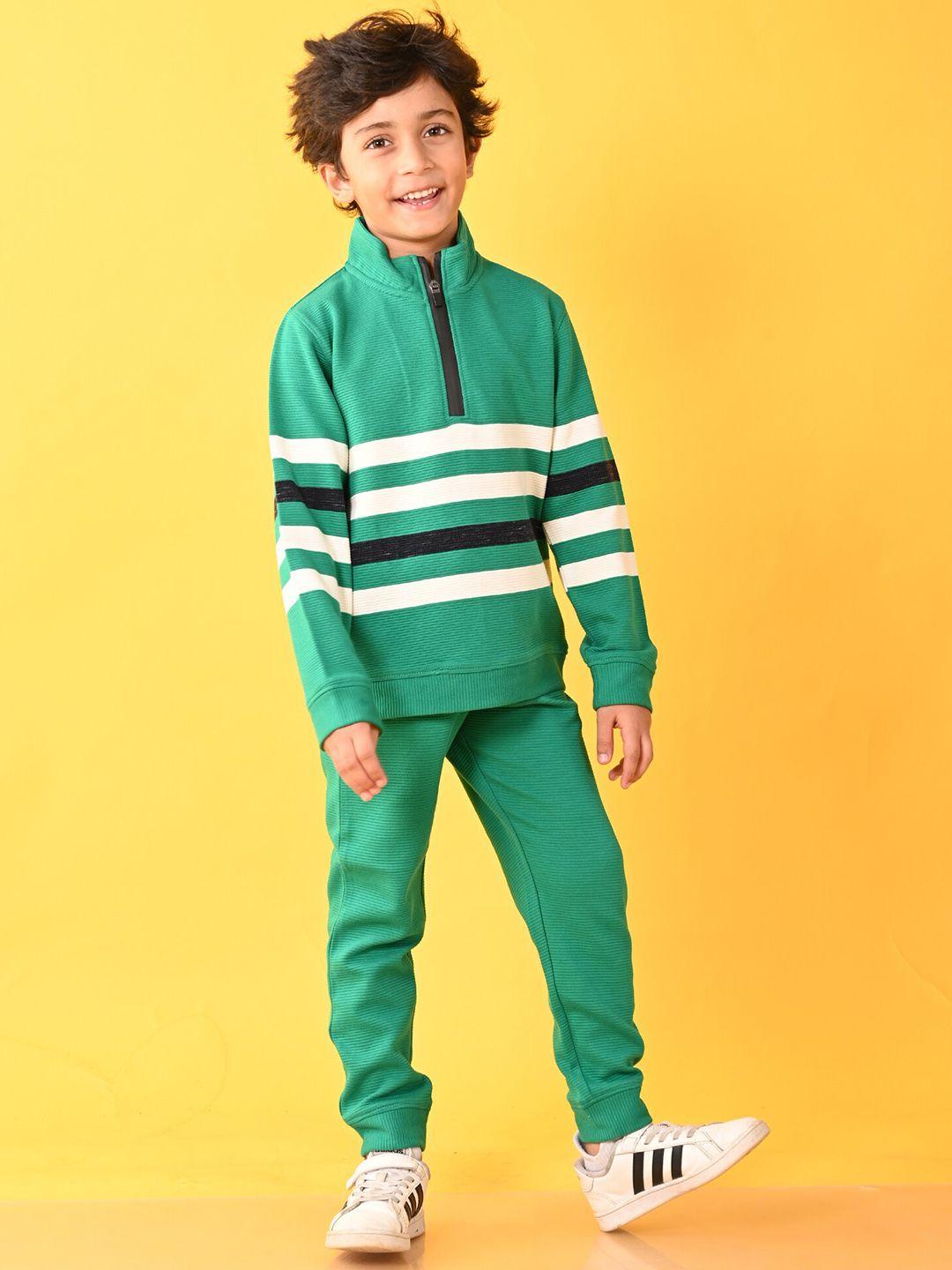 anthrilo boys striped high neck top with trousers