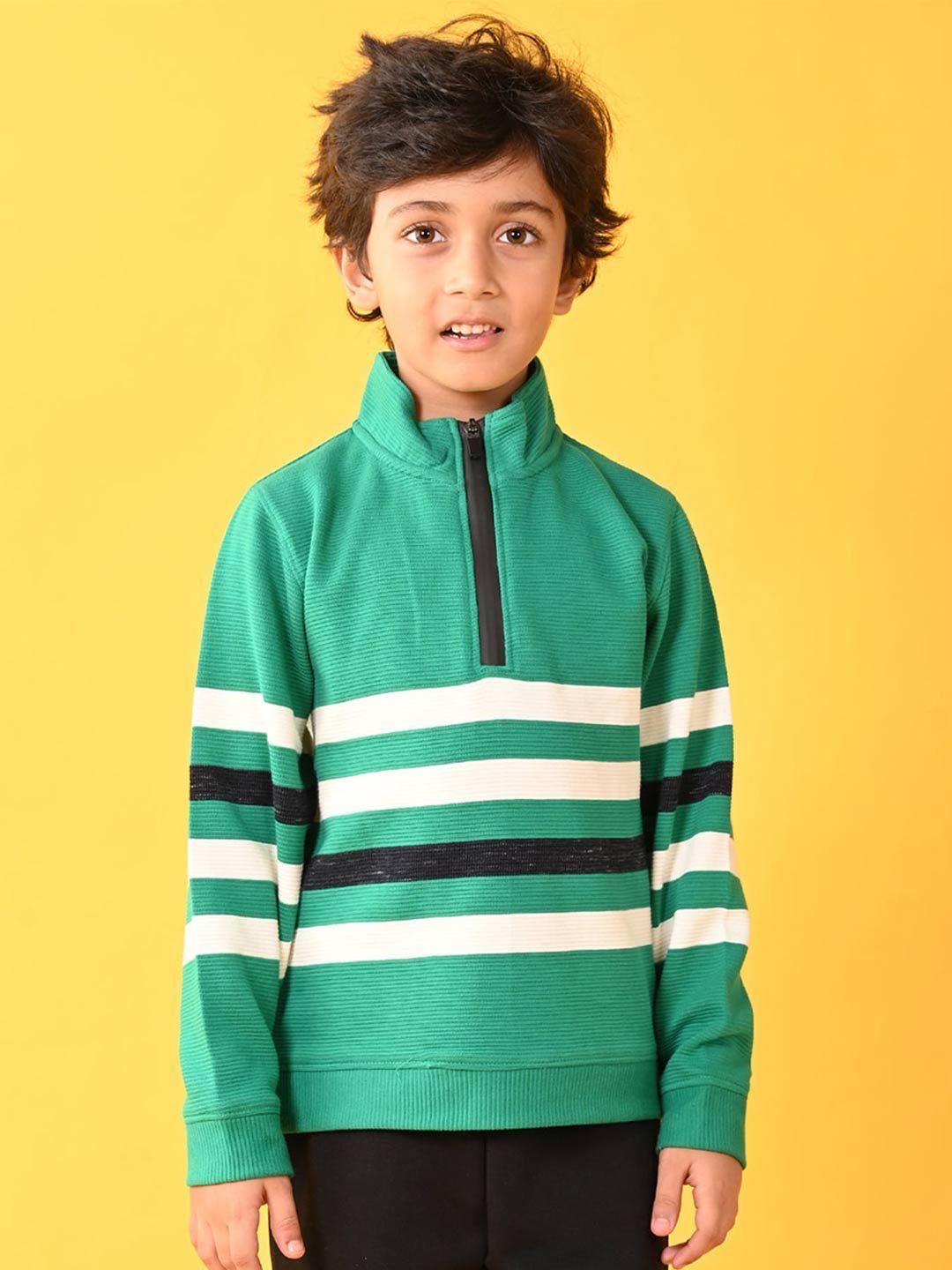 anthrilo boys striped mock collar pullover