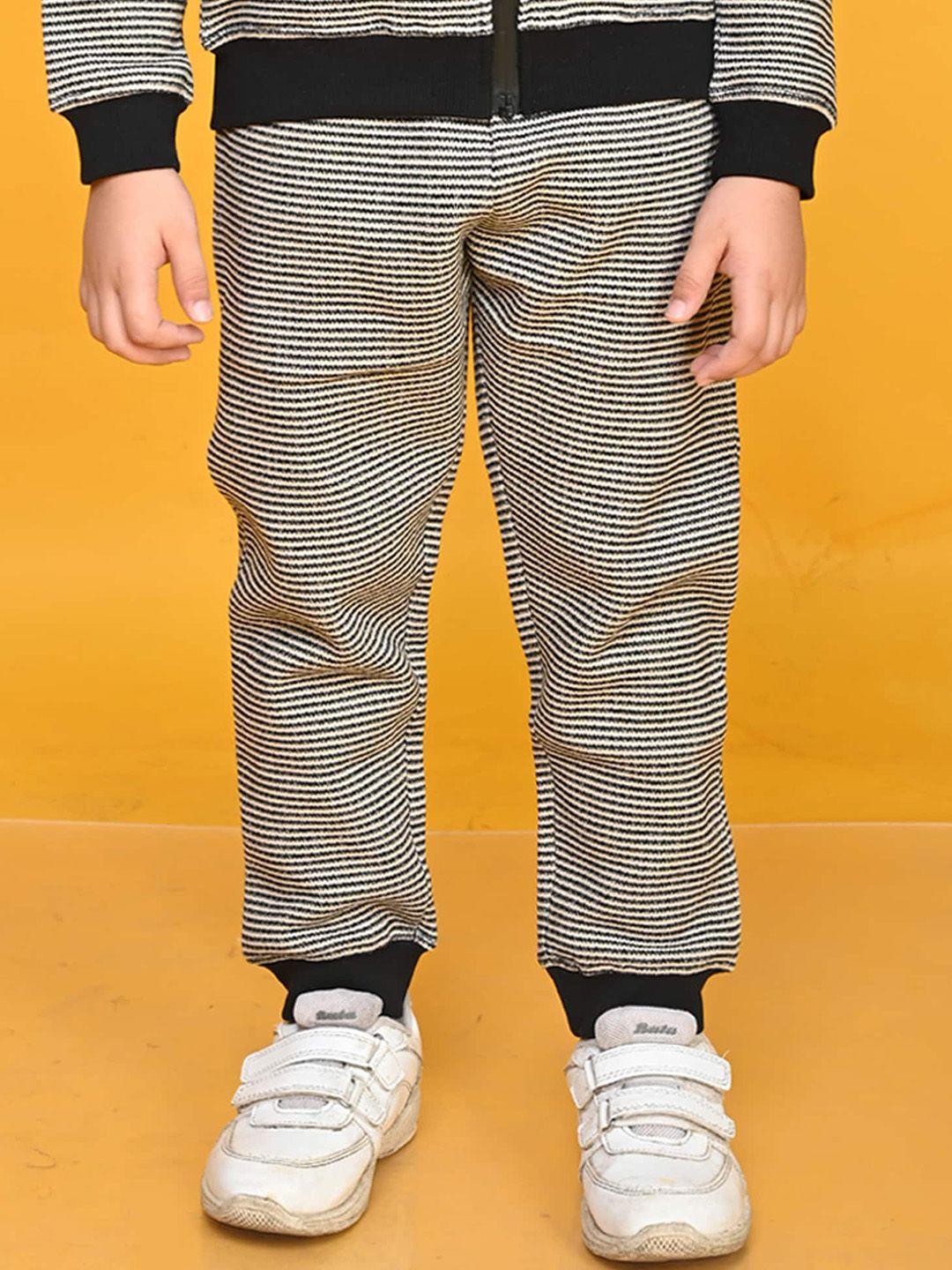 anthrilo boys striped relaxed high-rise fleece regular trousers