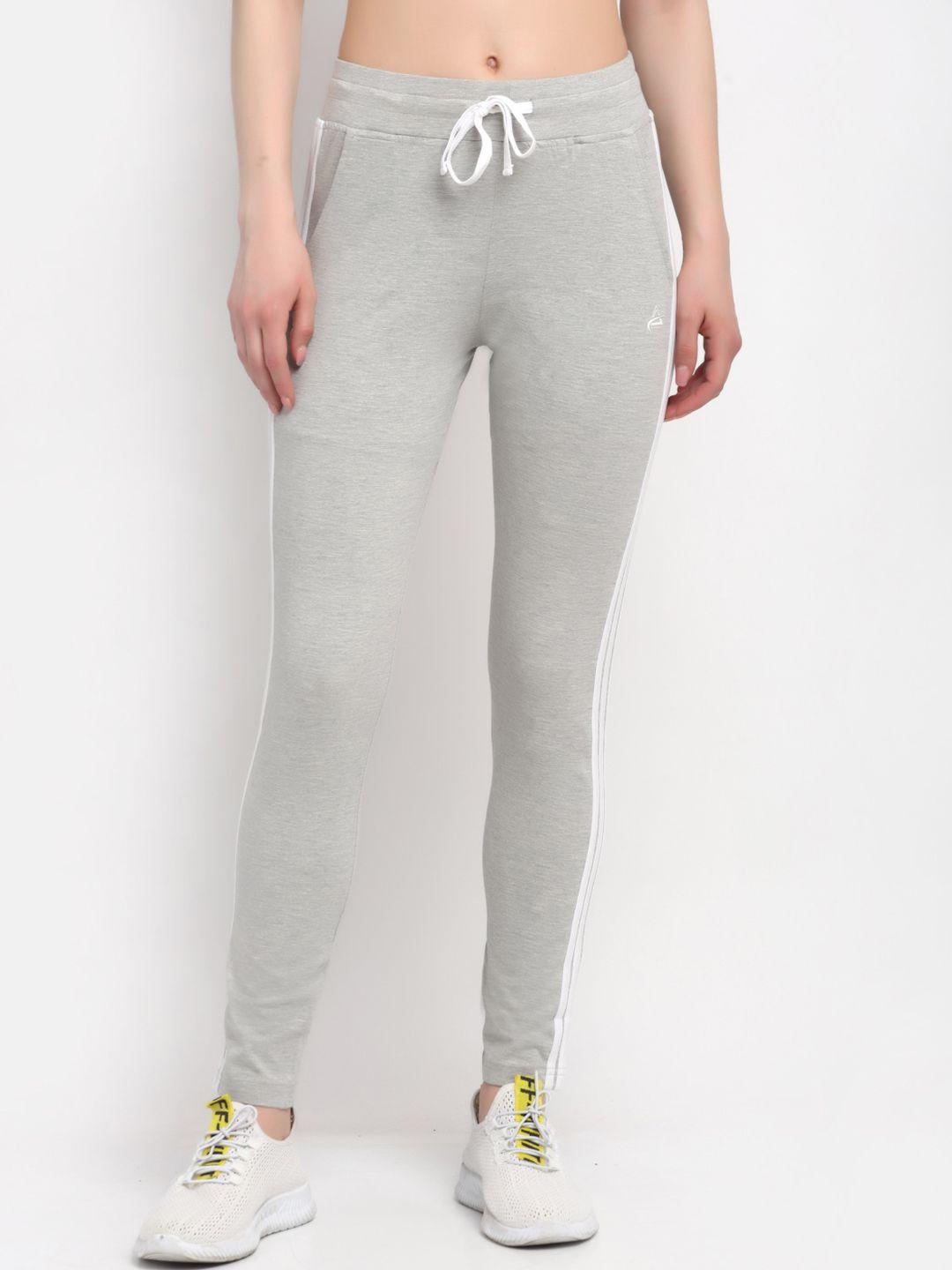 anti culture women grey solid cotton track pants