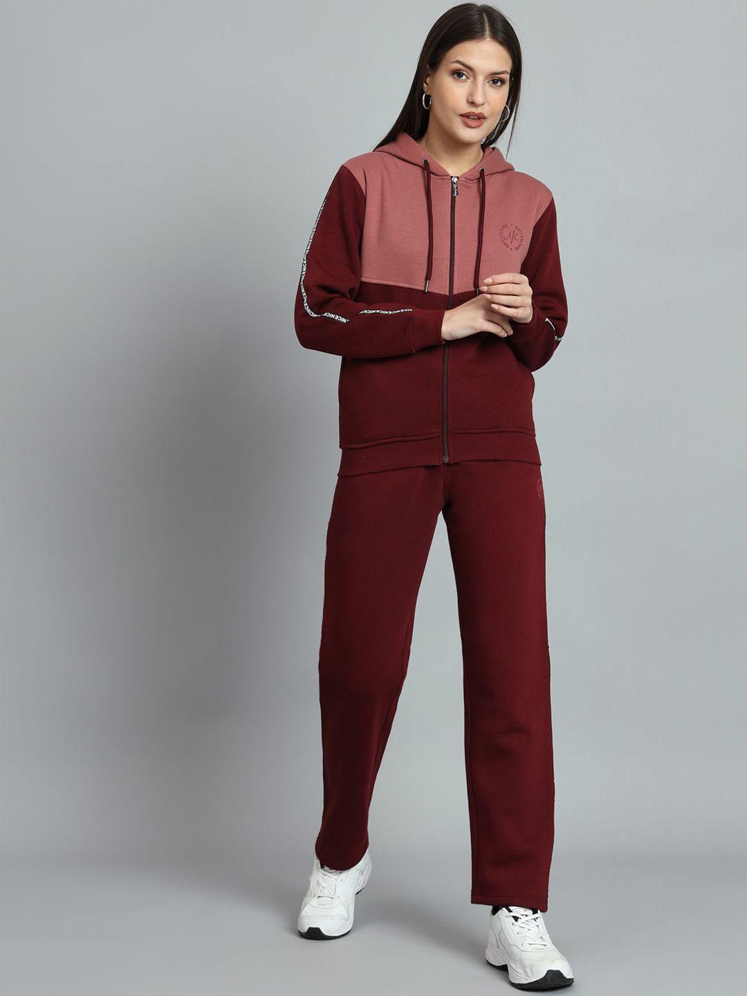 anti culture colourblocked hooded sports tracksuit