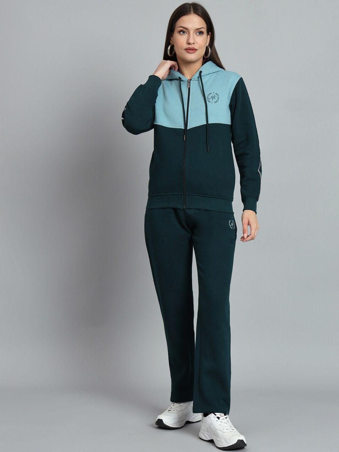 anti culture colourblocked hooded sports tracksuit