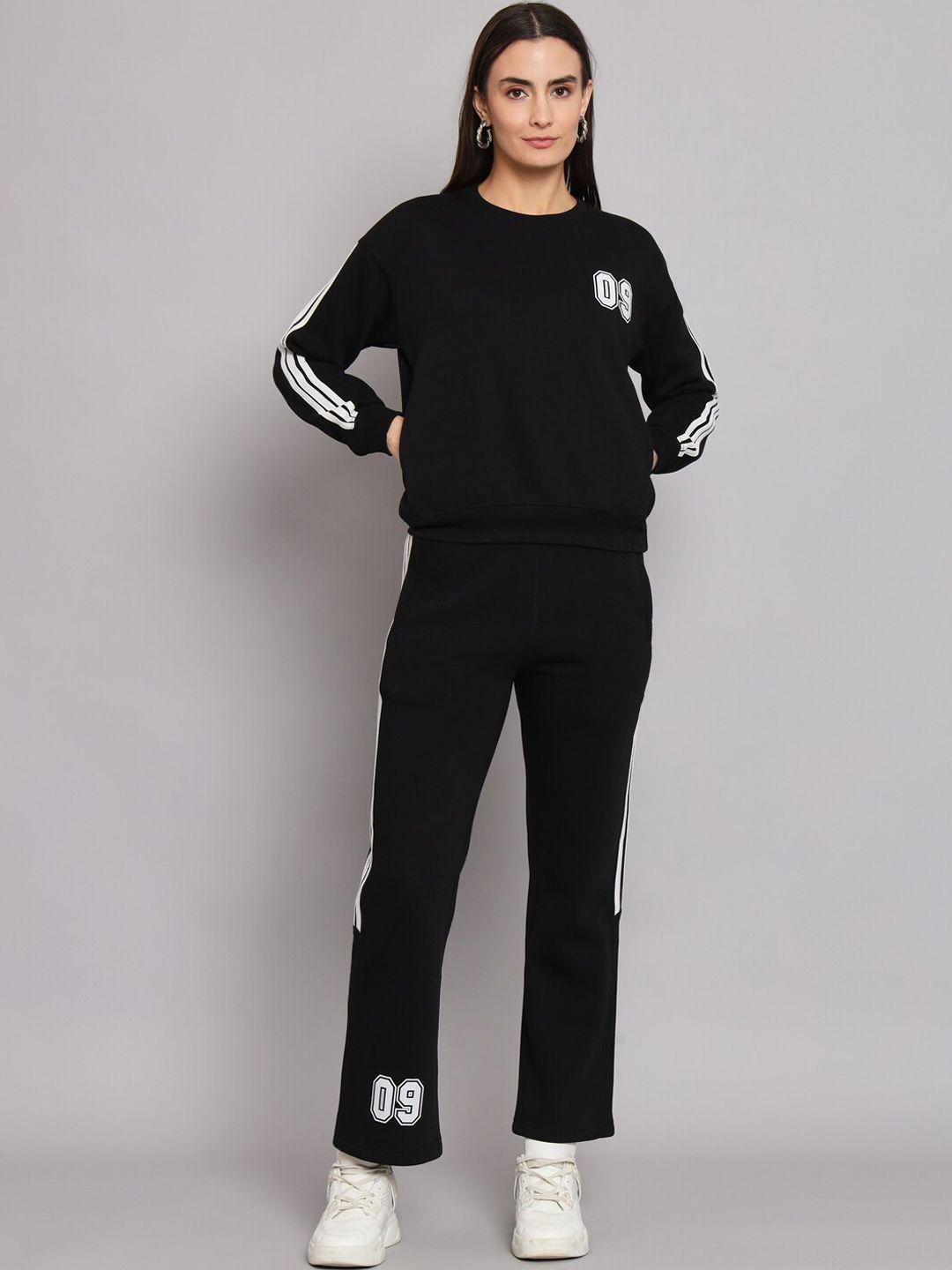 anti culture round neck fleece tracksuit