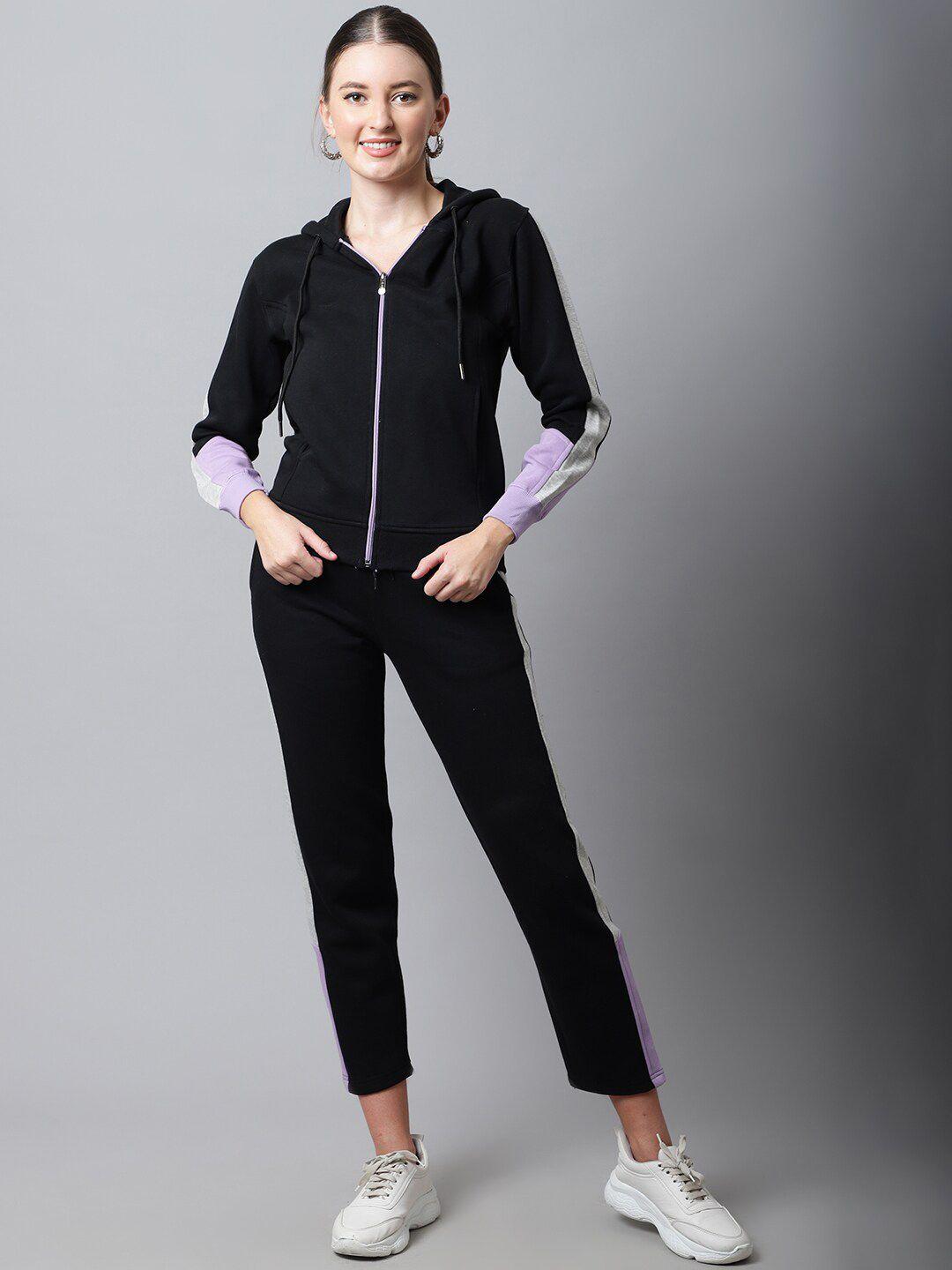 anti culture women black solid tracksuits