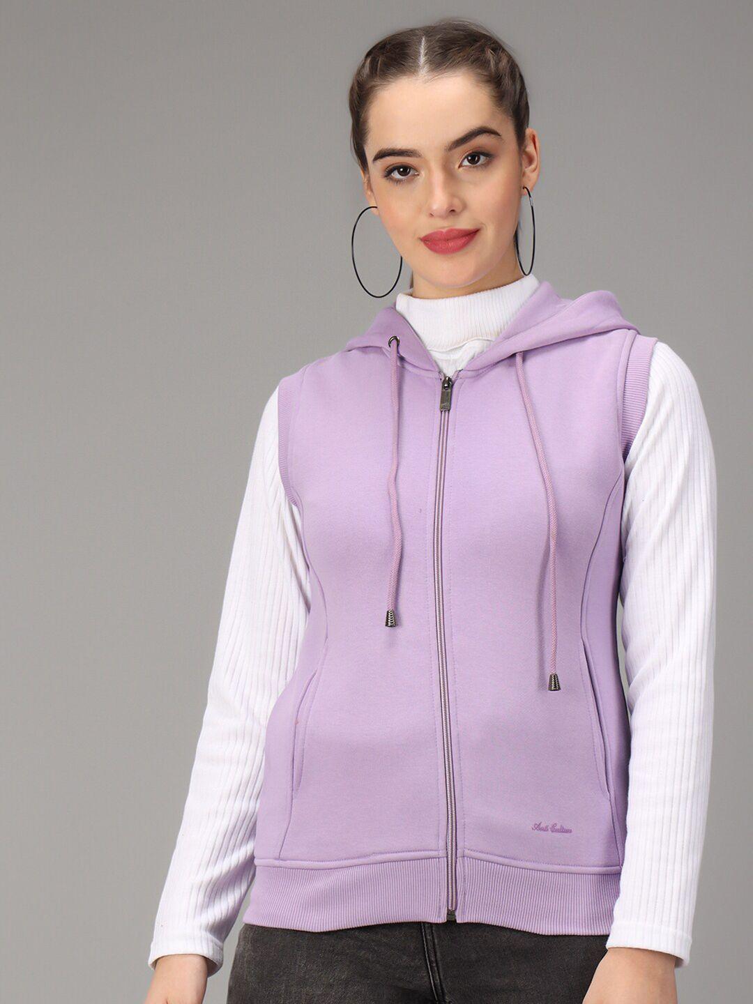 anti culture women lavender fleece sleeveless sweatshirt