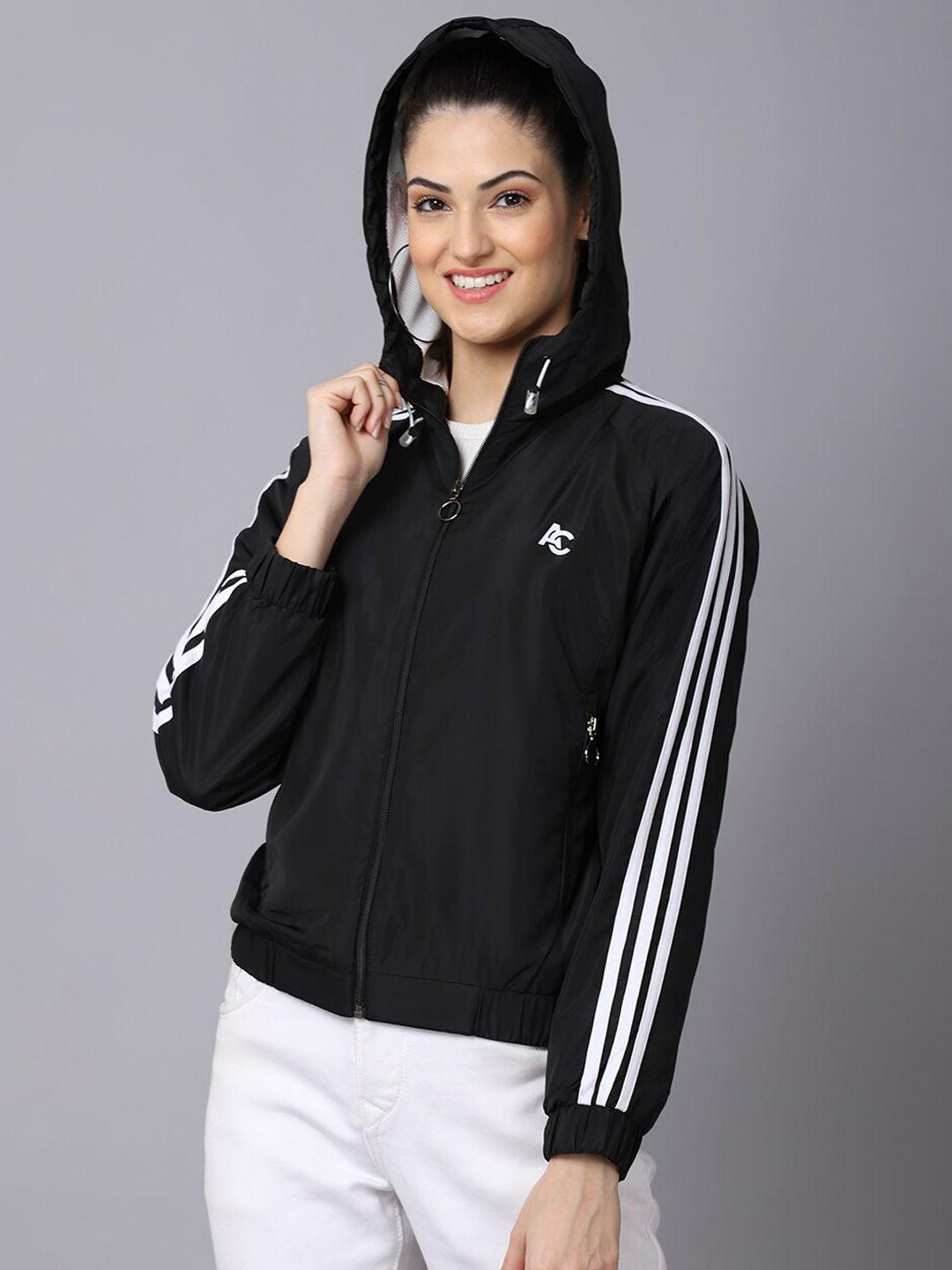 anti culture women striped windcheater outdoor sporty jacket