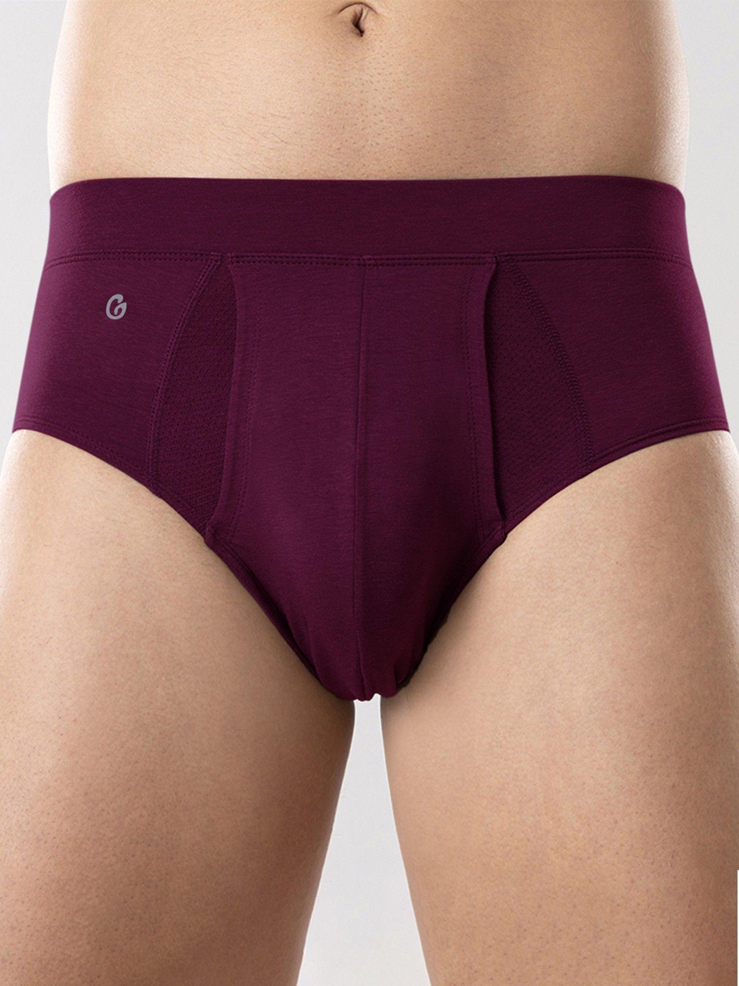 anti odor cotton tencel cooling brief-gli001-plum