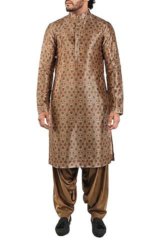 antique gold printed kurta