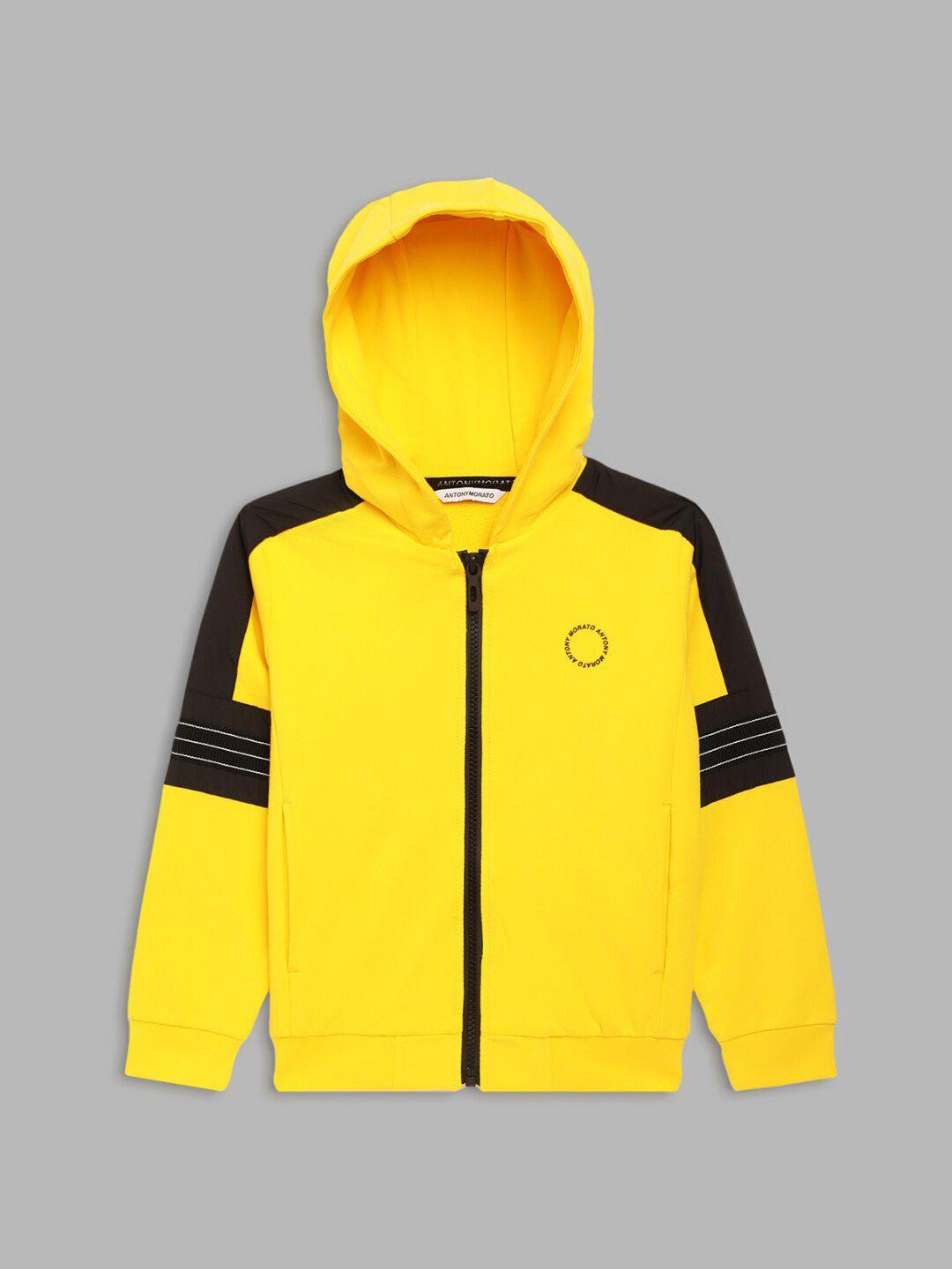 antony morato boys yellow hooded sweatshirt