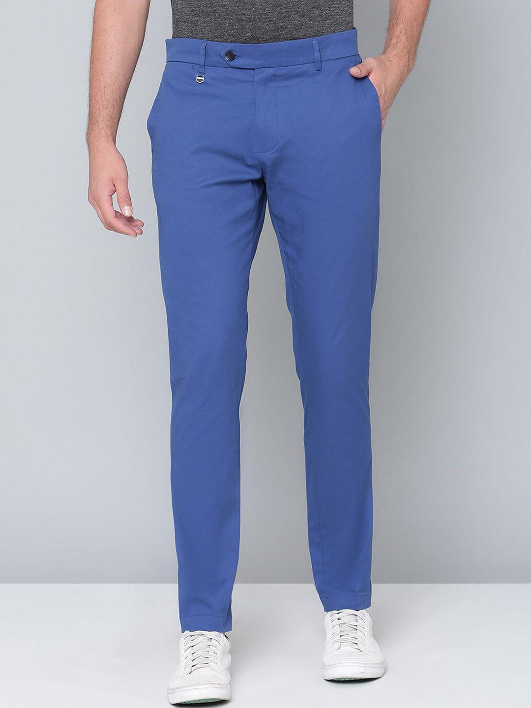 antony morato men blue skinny fit trousers