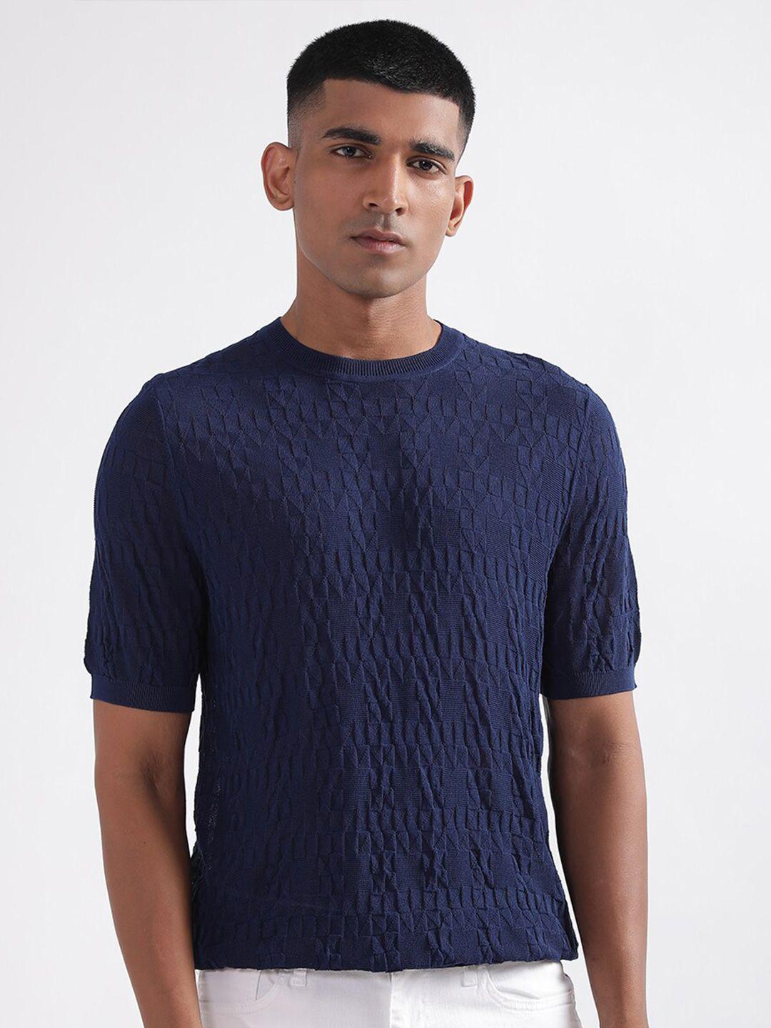 antony morato men cable knit short sleeves sweater