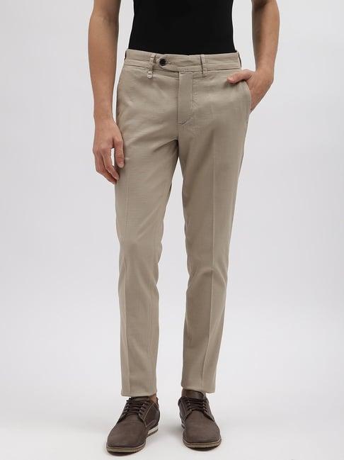 antony morato beige cotton skinny fit trousers