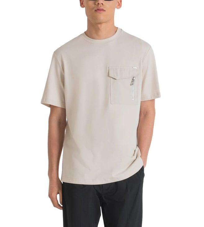 antony morato beige regular fit t-shirt