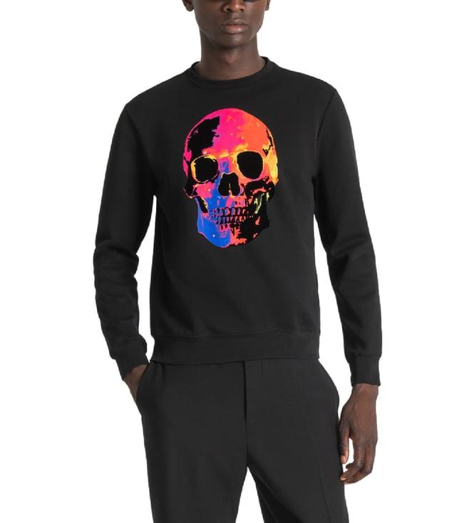 antony morato black fashion printed regular fit sweatshirt