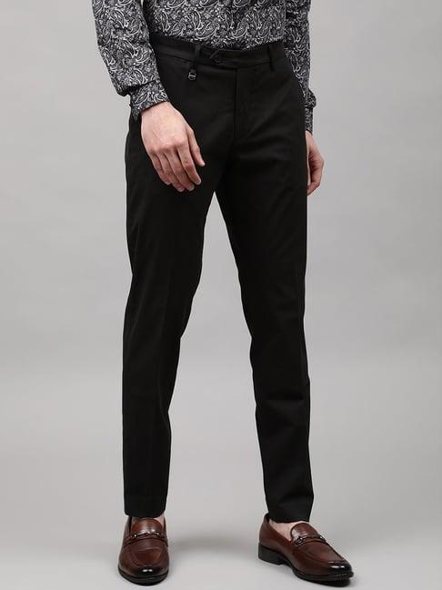 antony morato black flat front trousers