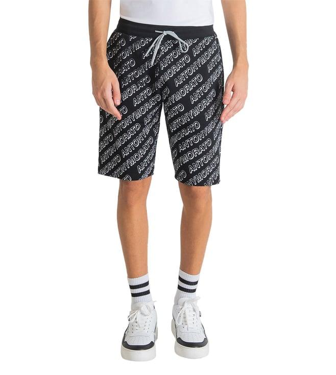 antony morato black logo regular fit shorts