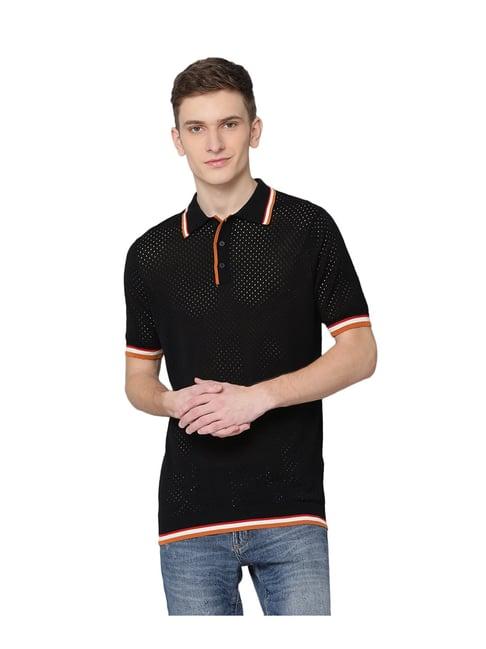 antony morato black printed polo t-shirt