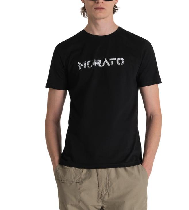 antony morato black printed slim fit t-shirt