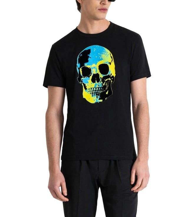 antony morato black printed slim fit t-shirt