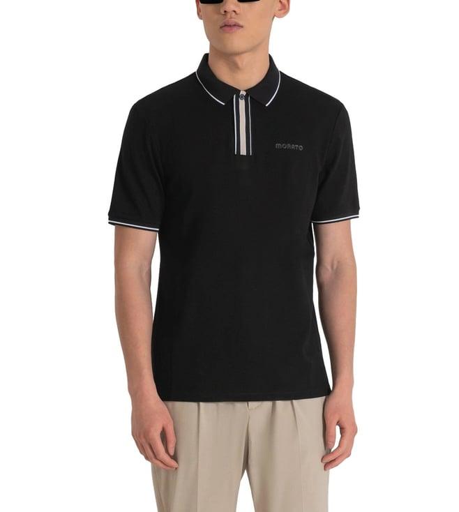 antony morato black regular fit polo t-shirt