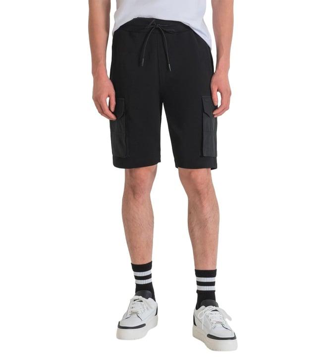 antony morato black slim fit bermuda shorts