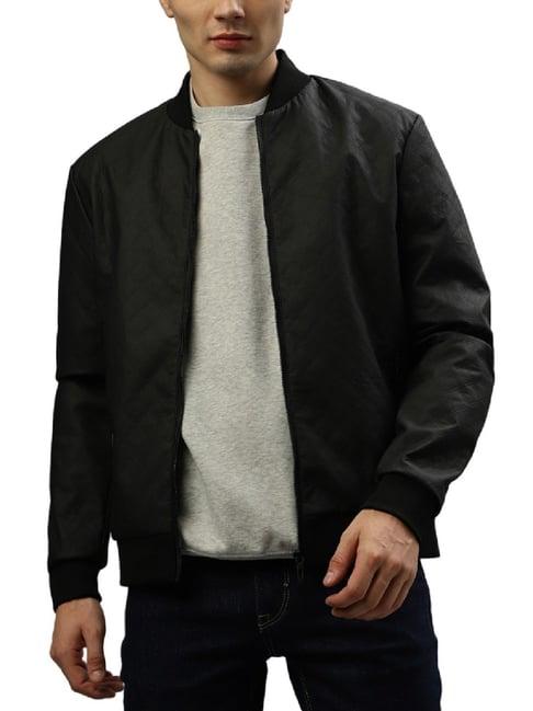 antony morato black slim fit checks bomber jacket