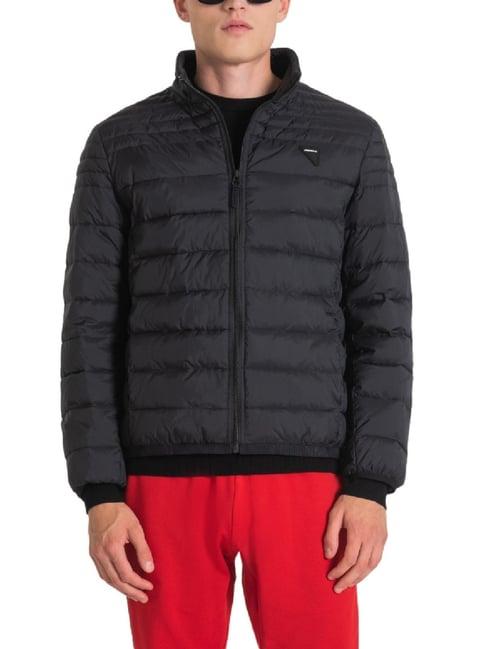 antony morato black slim fit quilted puffer jacket