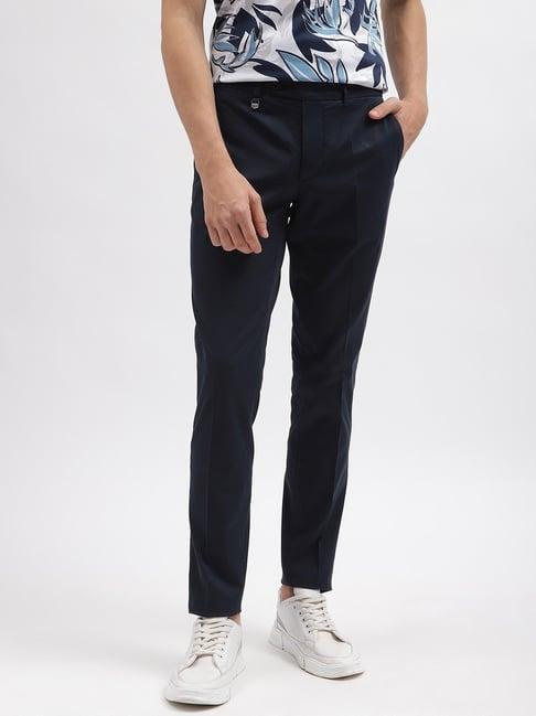 antony morato blue cotton skinny fit trousers