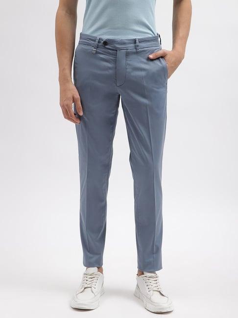 antony morato blue cotton skinny fit trousers