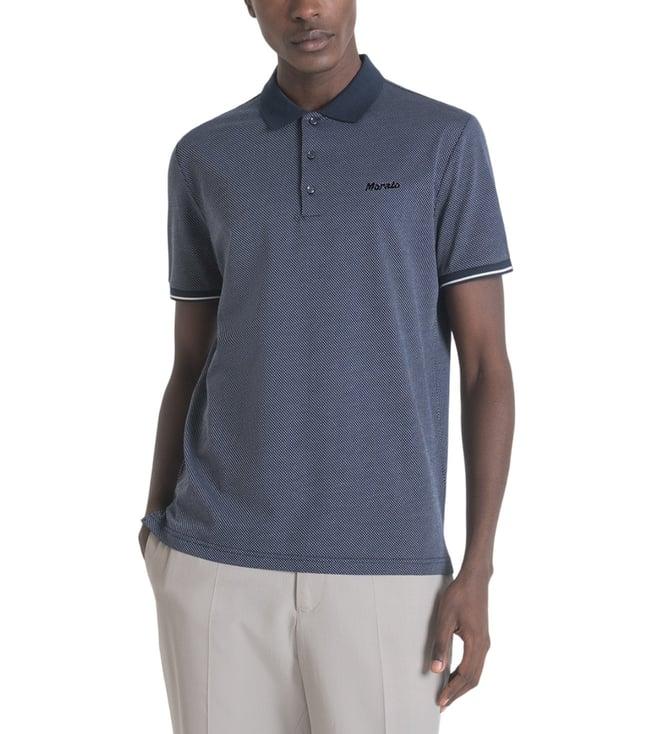 antony morato blue slim fit polo t-shirt