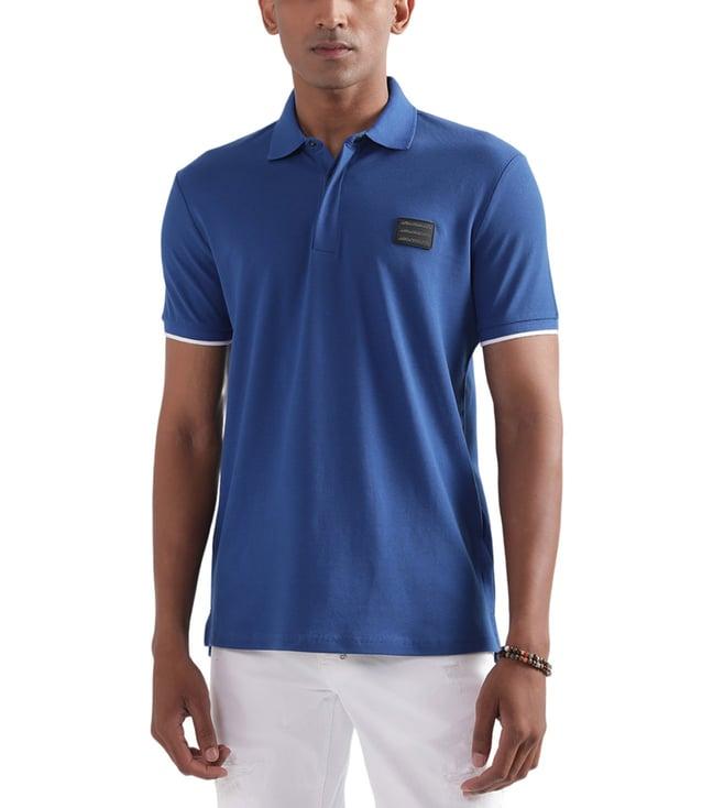 antony morato blue slim fit polo t-shirt