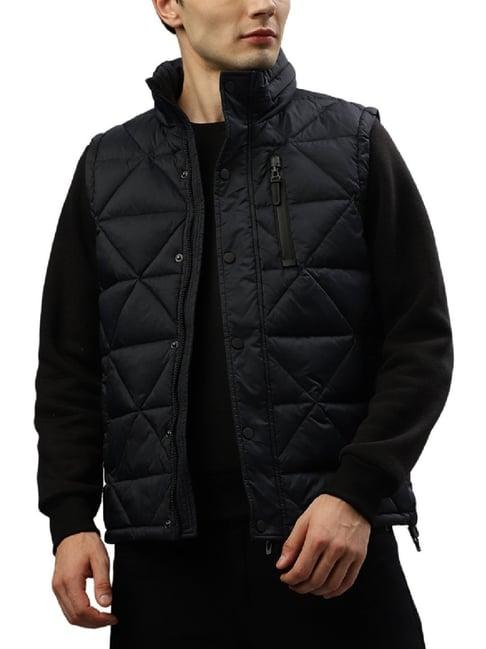 antony morato blue slim fit quilted gilet