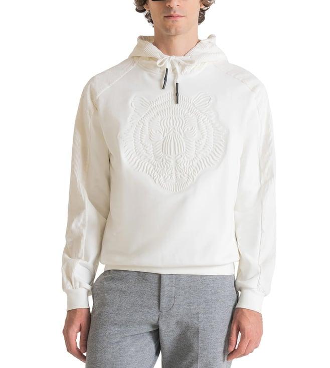 antony morato cream regular fit hoodie