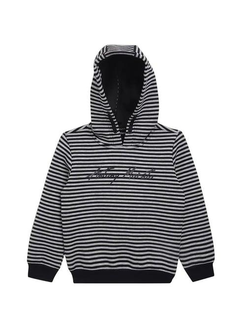 antony morato kids black striped  hoodie