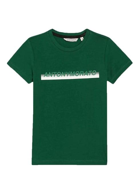 antony morato kids green printed  t-shirt