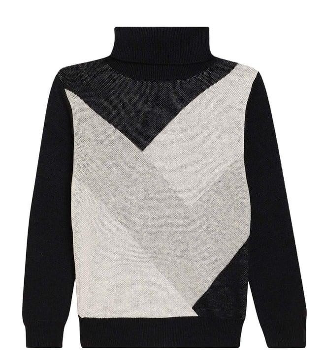 antony morato kids multi geometric motifs slim fit sweater
