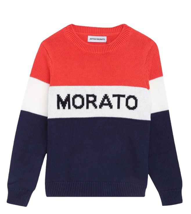 antony morato kids multi logo slim fit sweater