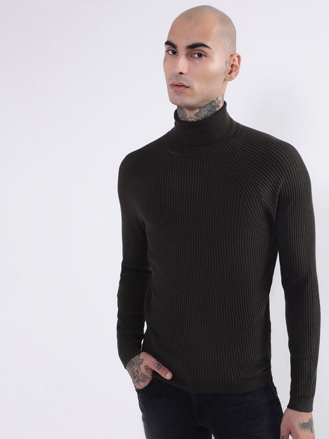 antony morato men black ribbed pullover sweater