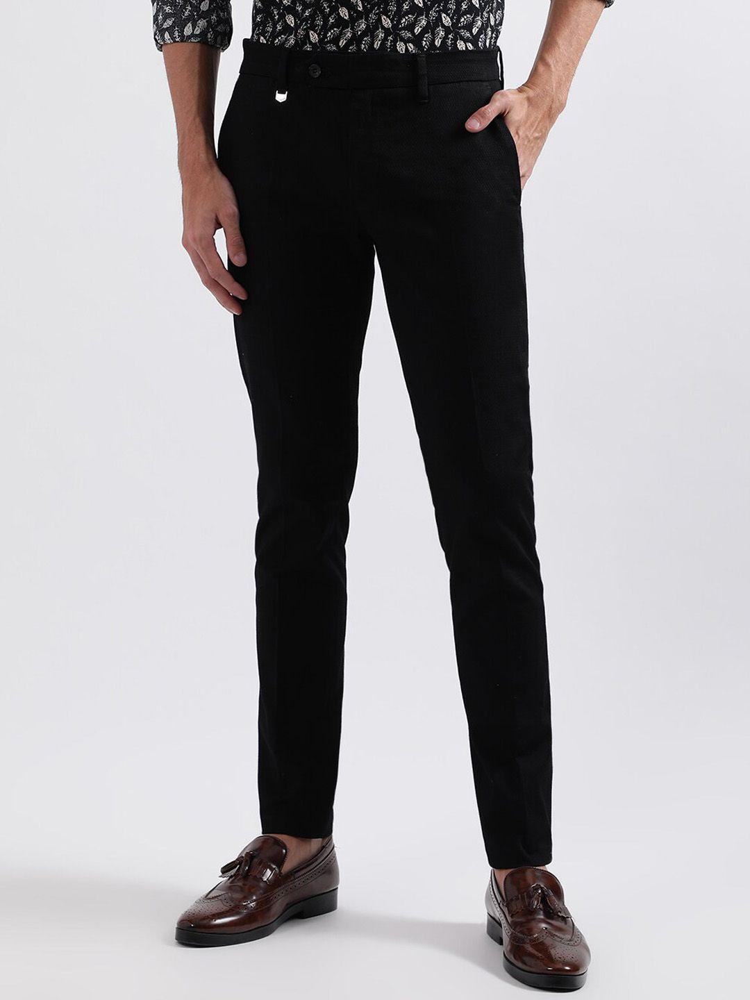 antony morato men black skinny fit trousers