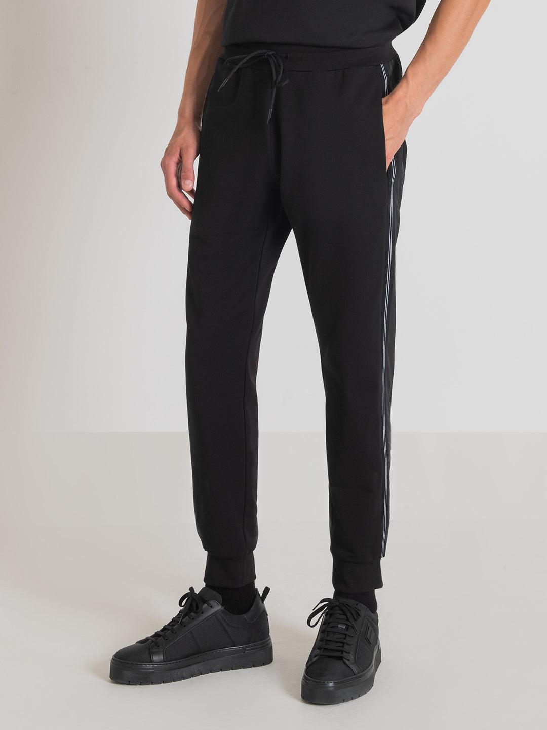 antony morato men black solid slim fit sweatpant