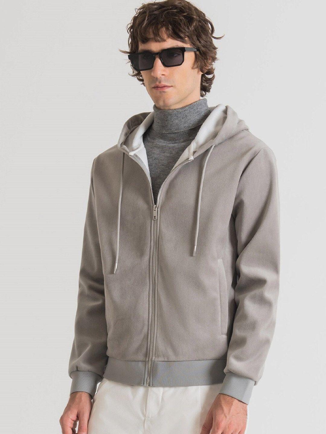 antony morato men grey hooded sweatshirt