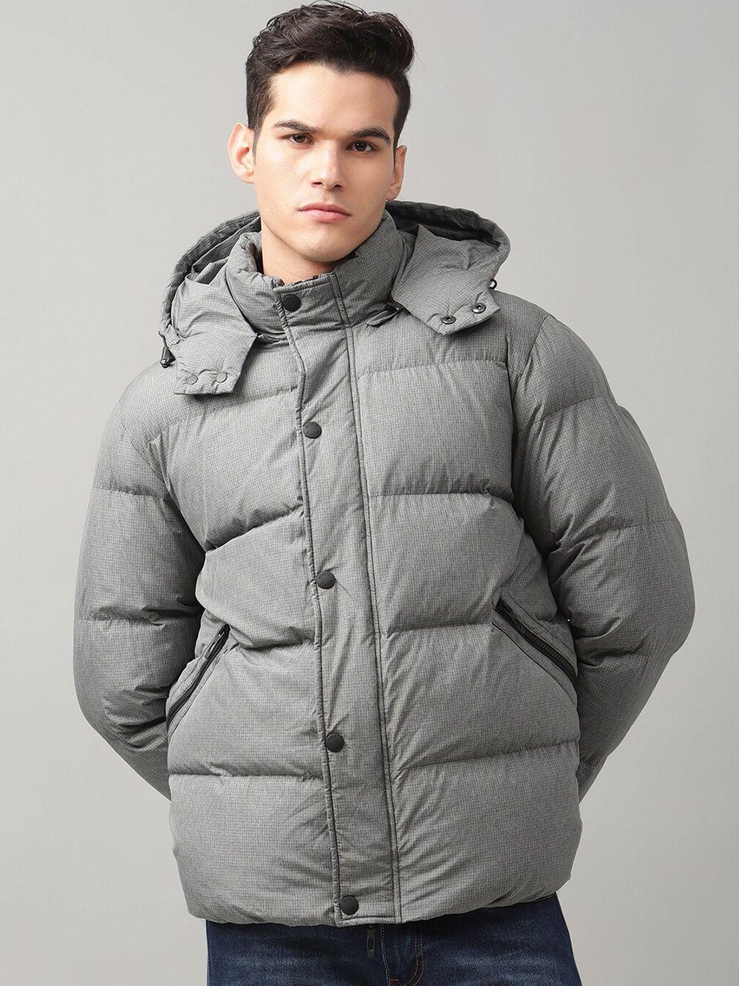 antony morato men grey solid puffer jacket