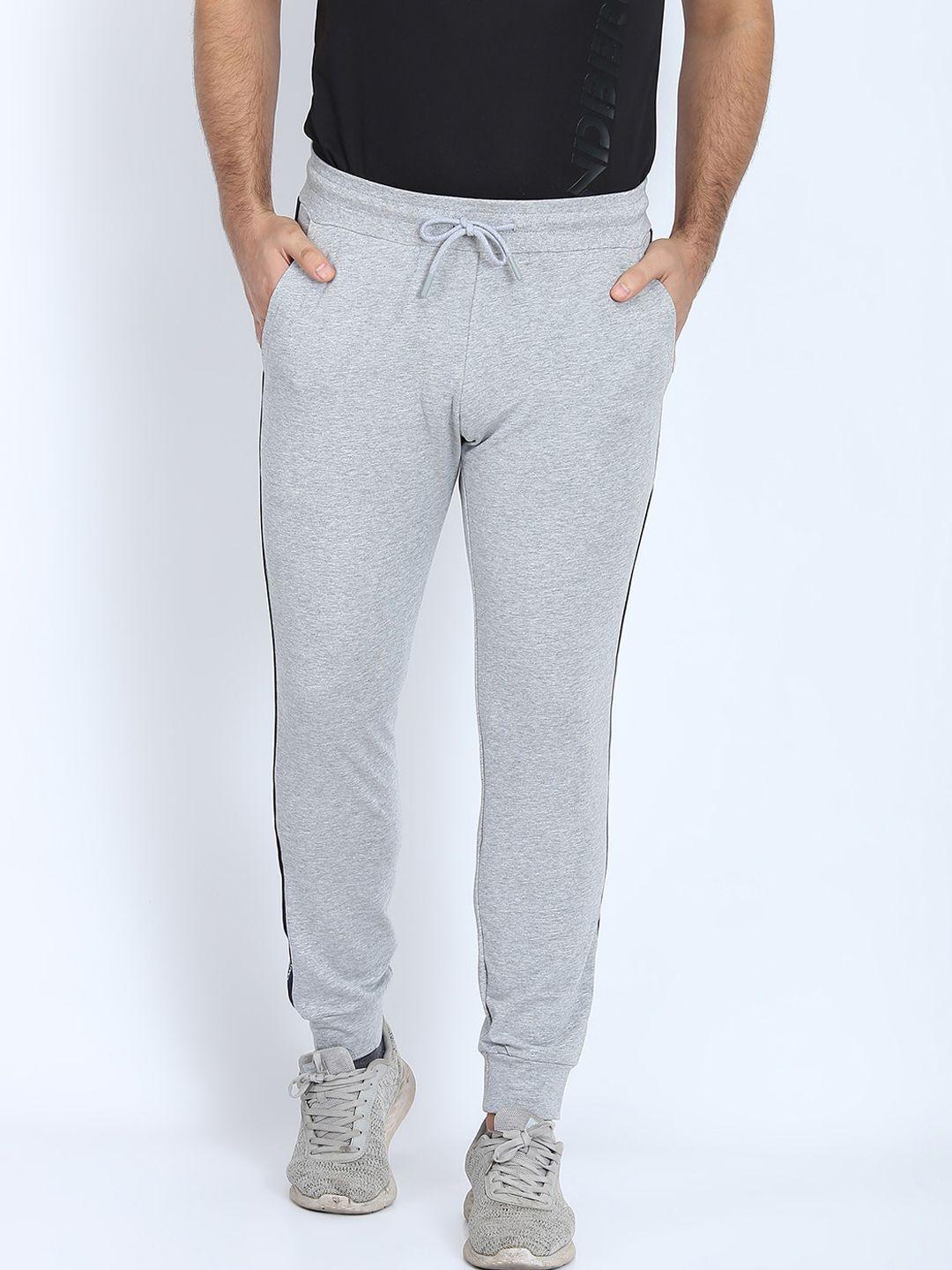 antony morato men grey solid slim-fit track pants