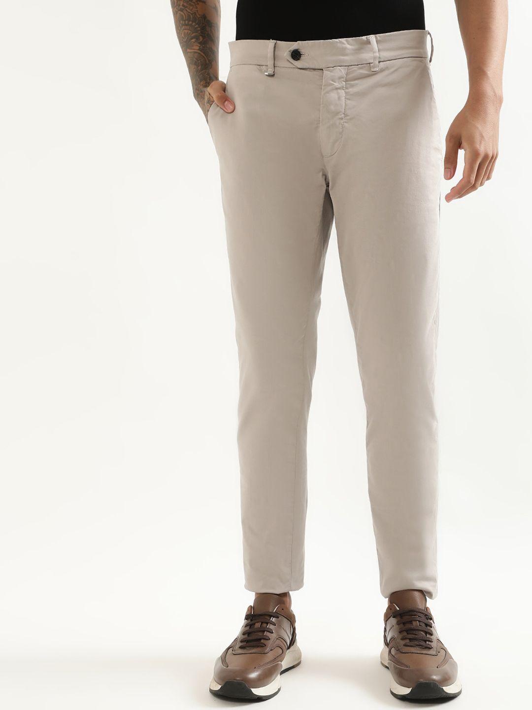 antony morato men mid-rise skinny fit cotton trousers